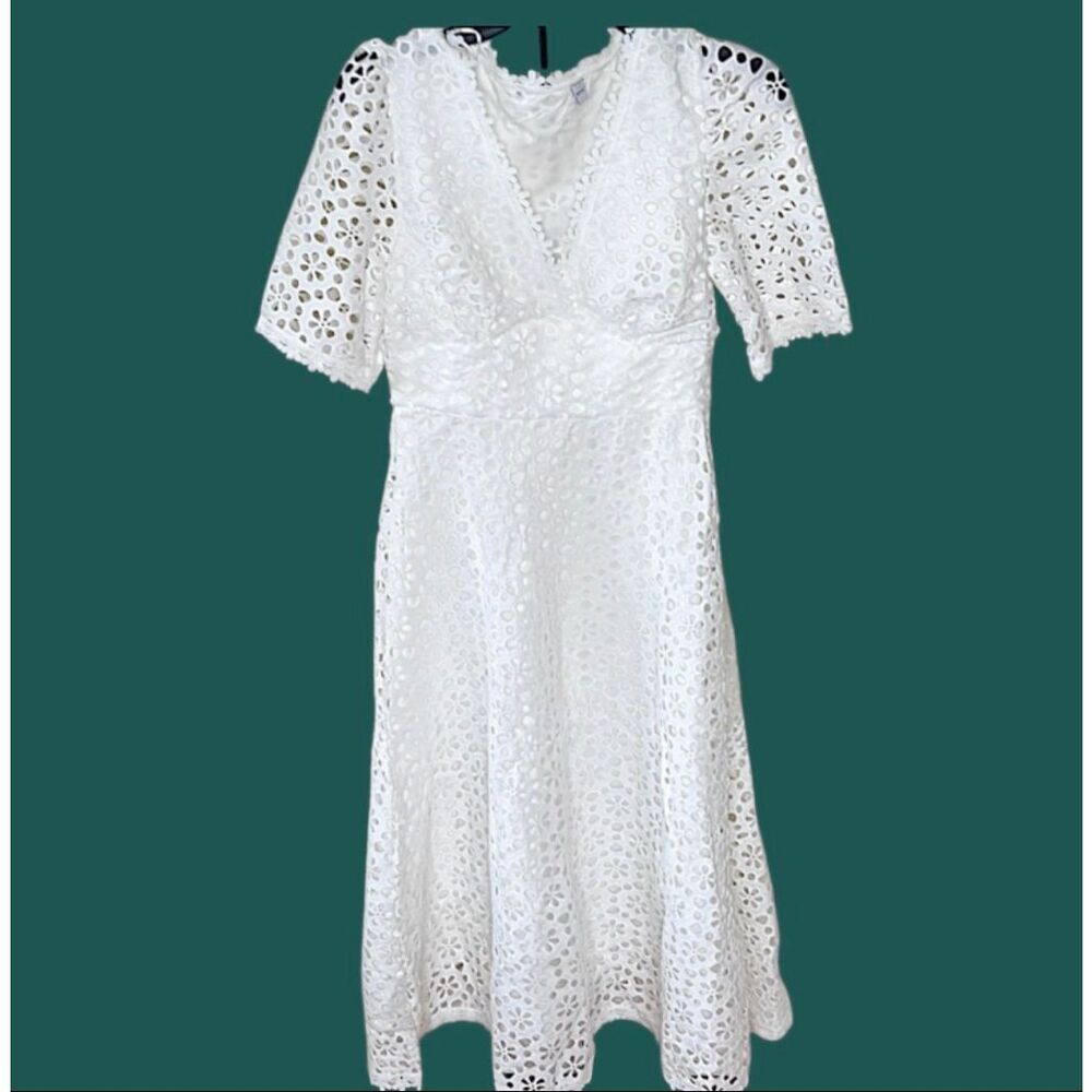 Petal & Pup CAMELLIA MIDI DRESS WHITE Embroidered Cotton Size Small Nwot